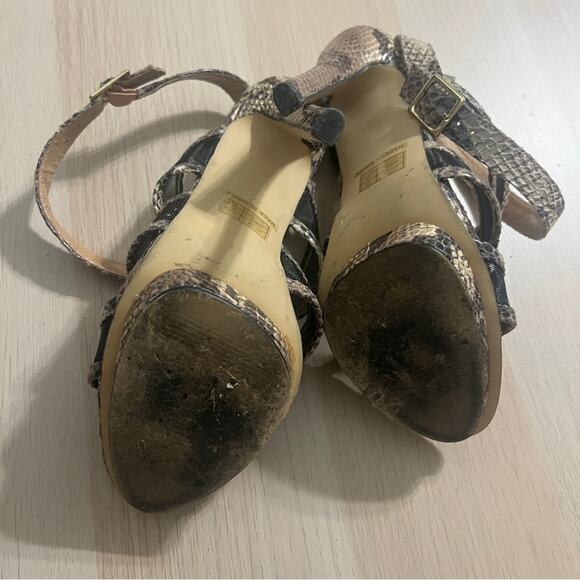 JustFab Amazon Snakeskin High Heeled Sandals - Picture 3 of 4